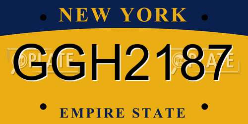 GGH2187 New York License Plate