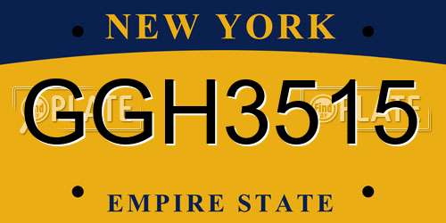GGH3515 New York License Plate