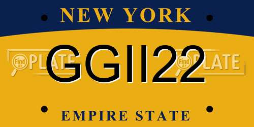 GGII22 New York License Plate