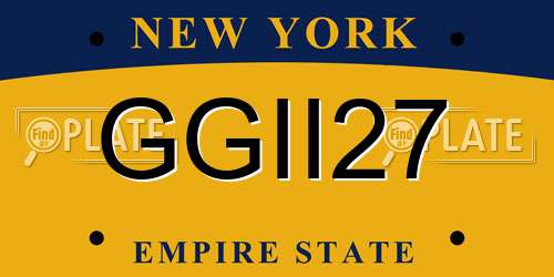 GGII27 New York License Plate