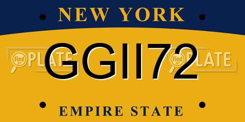 GGII72 New York License Plate