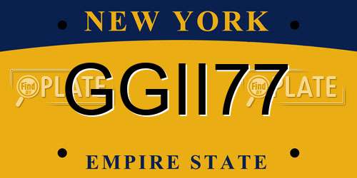 GGII77 New York License Plate