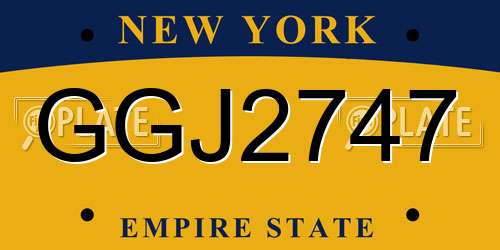 GGJ2747 New York License Plate