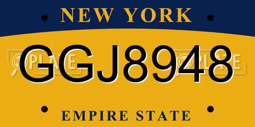 GGJ8948 New York License Plate