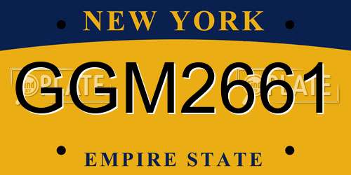 GGM2661 New York License Plate