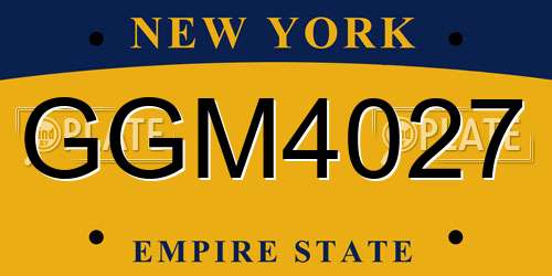 GGM4027 New York License Plate