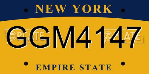 GGM4147 New York License Plate