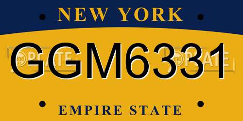 GGM6331 New York License Plate