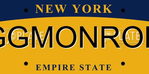 GGMONROE New York License Plate