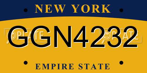 GGN4232 New York License Plate