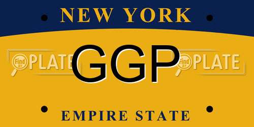 GGP New York License Plate