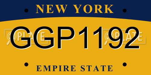 GGP1192 New York License Plate