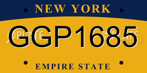 GGP1685 New York License Plate