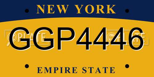 GGP4446 New York License Plate
