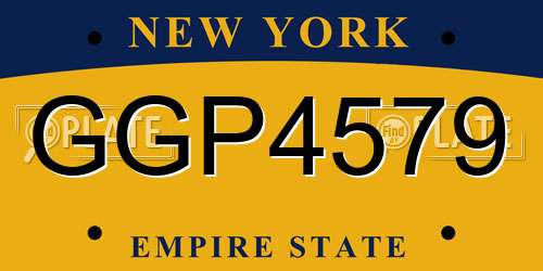 GGP4579 New York License Plate