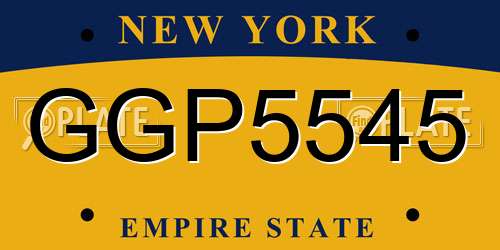 GGP5545 New York License Plate