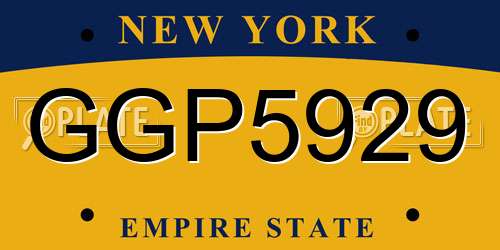 GGP5929 New York License Plate