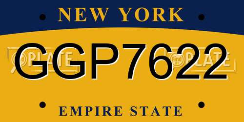GGP7622 New York License Plate