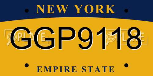 GGP9118 New York License Plate