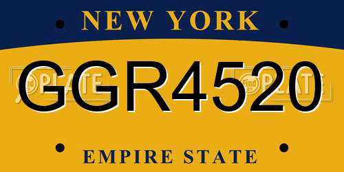 GGR4520 New York License Plate