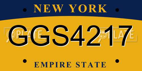 GGS4217 New York License Plate