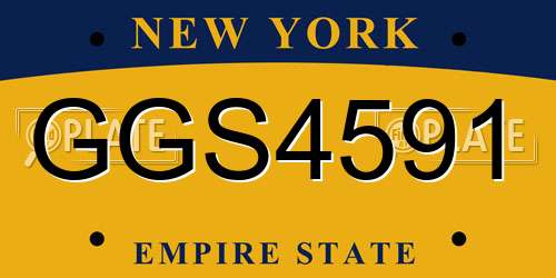 GGS4591 New York License Plate