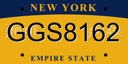 GGS8162 New York License Plate