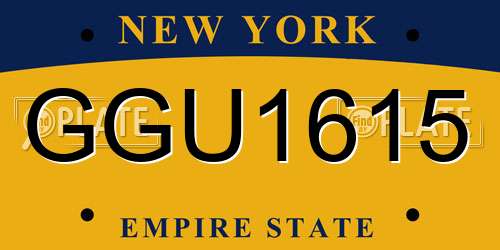 GGU1615 New York License Plate