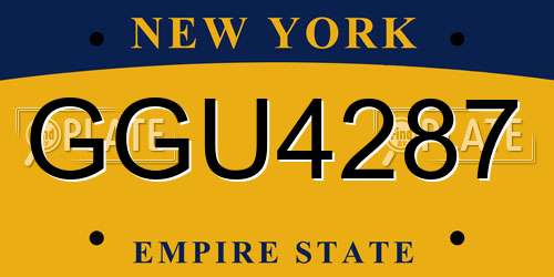 GGU4287 New York License Plate