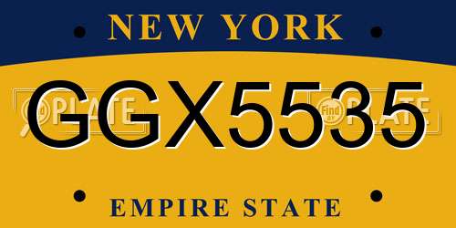 GGX5535 New York License Plate