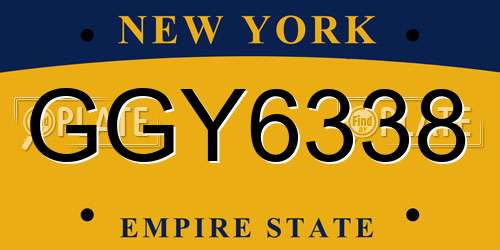 GGY6338 New York License Plate