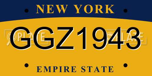 GGZ1943 New York License Plate