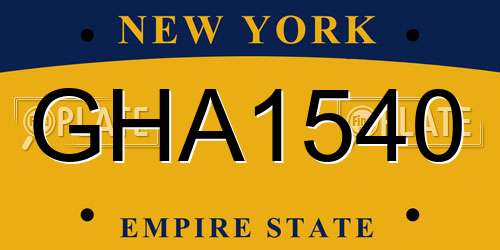 GHA1540 New York License Plate