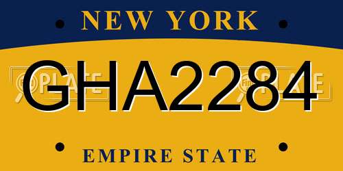 GHA2284 New York License Plate