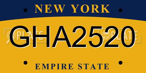 GHA2520 New York License Plate