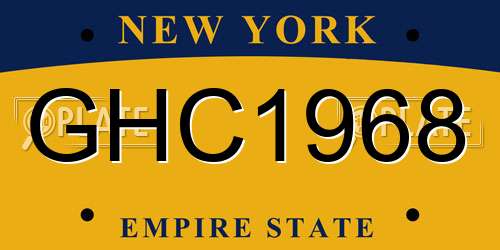 GHC1968 New York License Plate