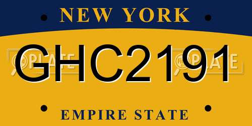 GHC2191 New York License Plate