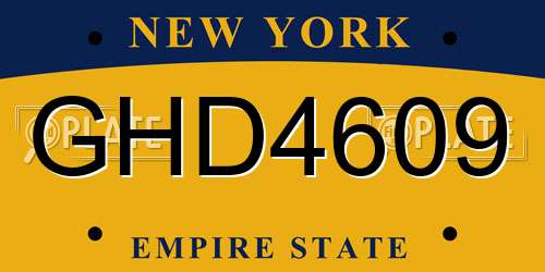 GHD4609 New York License Plate
