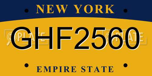 GHF2560 New York License Plate
