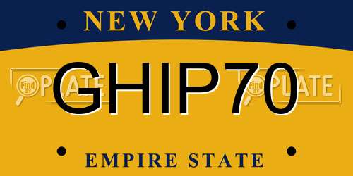 GHIP70 New York License Plate