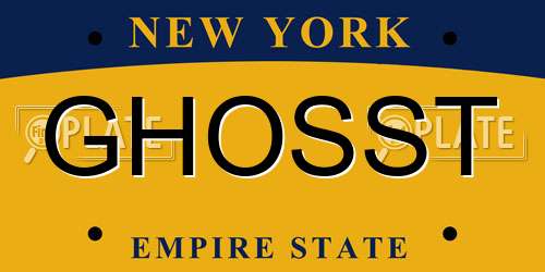 GHOSST New York License Plate