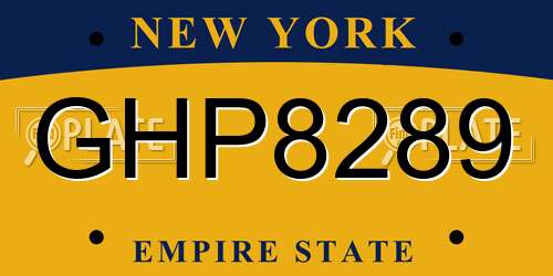 GHP8289 New York License Plate