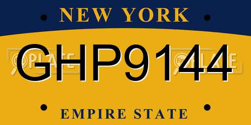 GHP9144 New York License Plate
