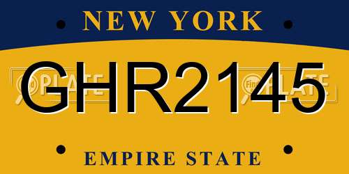 GHR2145 New York License Plate
