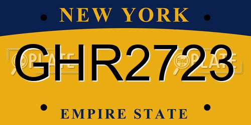 GHR2723 New York License Plate