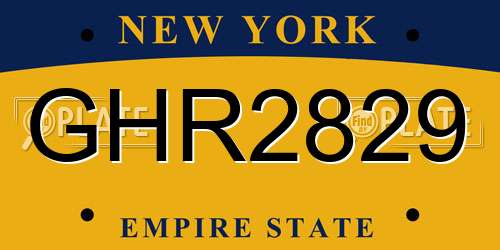 GHR2829 New York License Plate