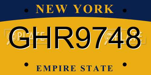 GHR9748 New York License Plate