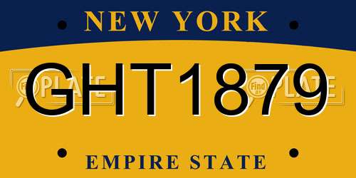 GHT1879 New York License Plate