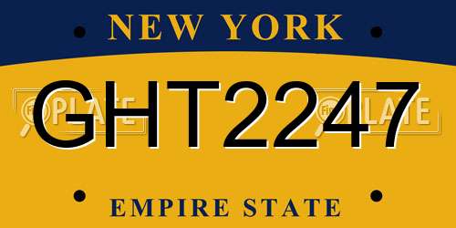GHT2247 New York License Plate