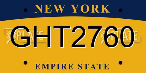 GHT2760 New York License Plate